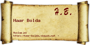 Haar Bolda névjegykártya
